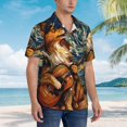 thumbnail image 3 of Fuzoiu Starry Night Guitar Dog Print Hawaiian Shirt for Men, Summer Beach Casual Short Sleeve Button Down Shirts, Men’s Beach Summer Shirts with Pocket,3X-Large, 3 of 7