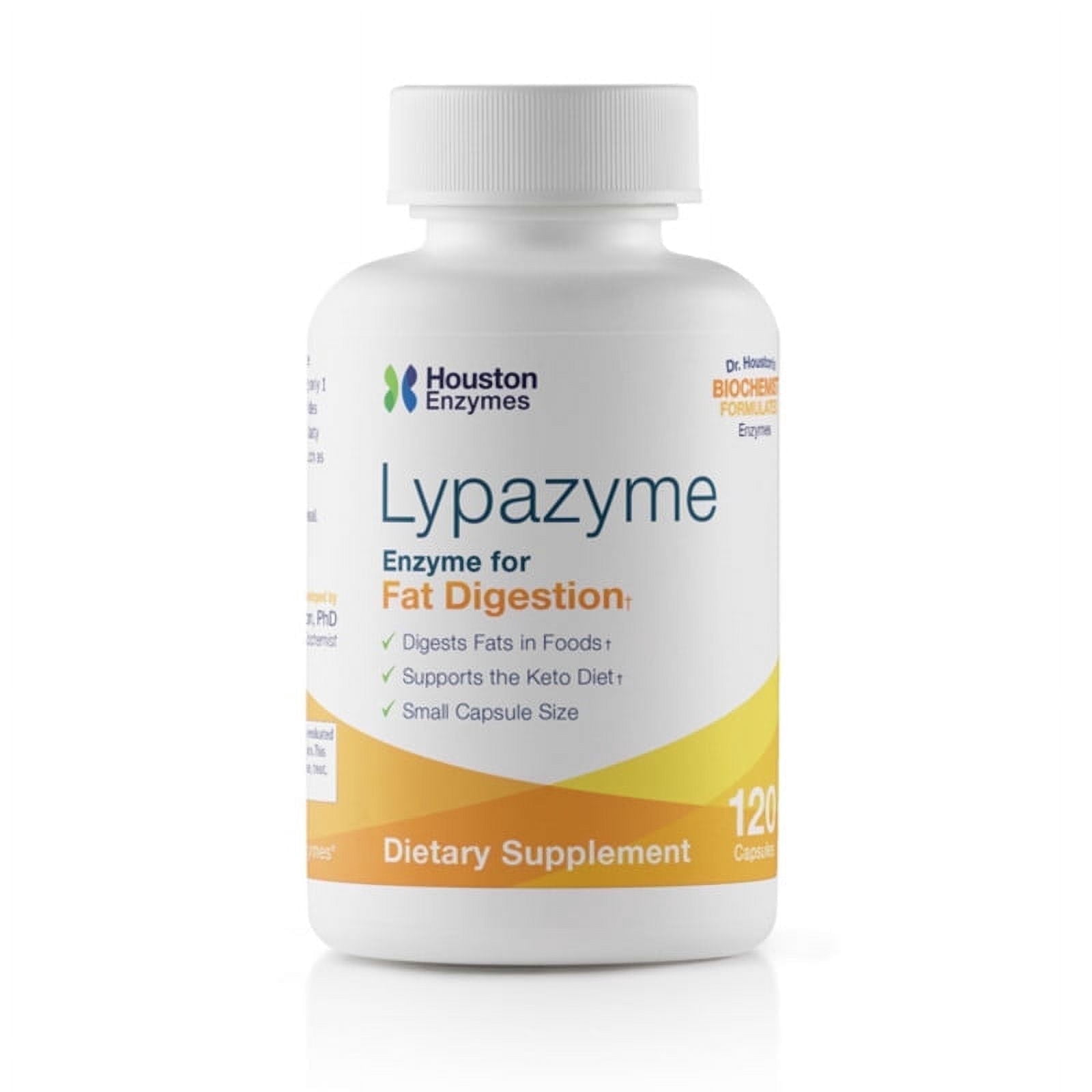 Houston Enzymes Lypazyme – Digestive Enzymes for Fat Digestion with Lipase – Keto-Friendly Digestive Health Supplement for Bloating Relief – 120 Capsules