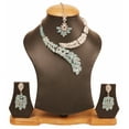 thumbnail image 4 of NEW! Sunsoul by Touchstone Indian Hollywood paisley/scarf crystals Turquoise White Color jewelry necklace set in silver tone for women, 4 of 4