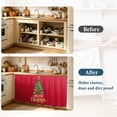 thumbnail image 4 of Red Green Christmas Cabinet Curtain 32"Wx55"L, Dustproof Pantry Door Curtain with Self Adhesive Tape, Xmas Tree Modern Art Tall Storage Cover Privacy Drape for Bathroom Kitchen Laundry Room, 4 of 9