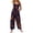 Navy, variant on EANJE Halloween Overalls for Women, Sleeveless Spaghetti Strap Jumpsuit with Pockets, Print Wide Leg Baggy Romper, Adjustable Straps Fall Holiday Party Outfit Multicolor S