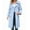 Sky Blue, variant on Women'S Double Breasted Long Trench Coat Windproof Classic Lapel Slim Overcoat with Belt Brown L