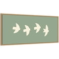 thumbnail image 4 of Kate and Laurel Framed Canvas Wall Art Print Minimalist Birds Panel 4 Green by Laura Moss, 40 x 18 Sylvie Natural Frame, Modern Contemporary, Animal Art for Wall Decor, 4 of 8