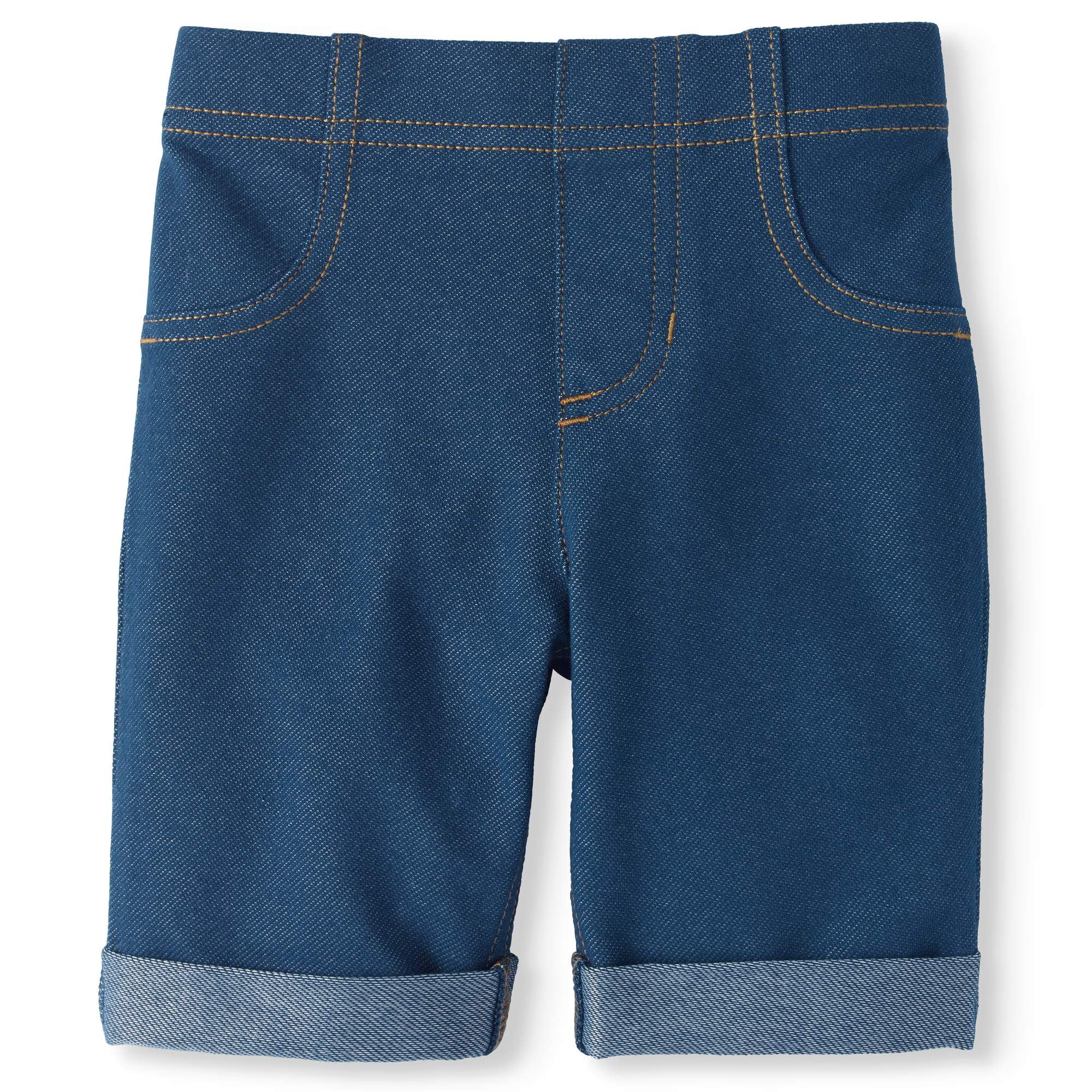 Little Girls' 48 Knit Denim Bermuda Short