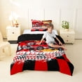 thumbnail image 2 of Castle Fairy Bold Fire Truck Twin Comforter Sets 3-Piece for Kids, Bright Engine Graphic Bedding Set for Modern Room, Red,Black Reversible, 2 of 6