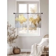 thumbnail image 5 of Sheer Curtains 45 Inches Long, Gold Grey Light Filtering Window Curtains for Living Room, Abstract Contemporary Square Graffiti Smear Art Rod Pocket Voile Sheer Curtain Drapes, 52"W x 45"L, 2 Panels, 5 of 8