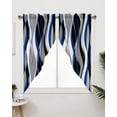 thumbnail image 4 of Ombre Swag Valance Curtains Abstract Geometric Ombre Gray Black And Blue Rod Pocket Kitchen Curtains Scalloped Window Treatment Valances Swag Curtains For Living Room 1 Pair 36"w X 63"l, 4 of 8
