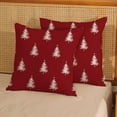 thumbnail image 2 of Christmas Pillow Covers 16x16 Christmas Tree Red White Decor Throw Pillows Case for Couch Winter Xmas Indoor Outdoor Decorative Cushion Cases for Sofa Bed Decorations Set of 2, 2 of 6