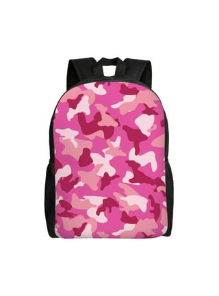 AIRPO Funny Camo Shark Backpacks Bright Pink Camouflage Large Capacity  Laptop Daypack Lightweight Backpack Travel Hiking Bag For Women Men