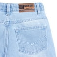 thumbnail image 6 of Knit N Knot Girls' Ice wash, light Blue wide leg high waist flared fit raptured, torn fashionable jeans pant, 6 of 7