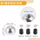 thumbnail image 4 of 1 Set 5cm Universal Shift Knob - Car Gear Shifter Knob Round Ball with 3 Adapter for 5 Speed Manual Transmission Vehicle - Aluminum Alloy Silver Tone, 4 of 6