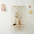 thumbnail image 3 of Macrame bohemio Tapiz Estante para colgar en Estantes flotantes Artesanía Cuerda tejida Estante de almacenamiento de Estante para Estilo D Baoblaze Estante de pared tapiz, 3 of 8