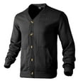 thumbnail image 5 of Miluxas Men's Cardigan Sweater Shawl Collar Button Down Knit Blazer Jacket Knitwear Black, 5 of 9