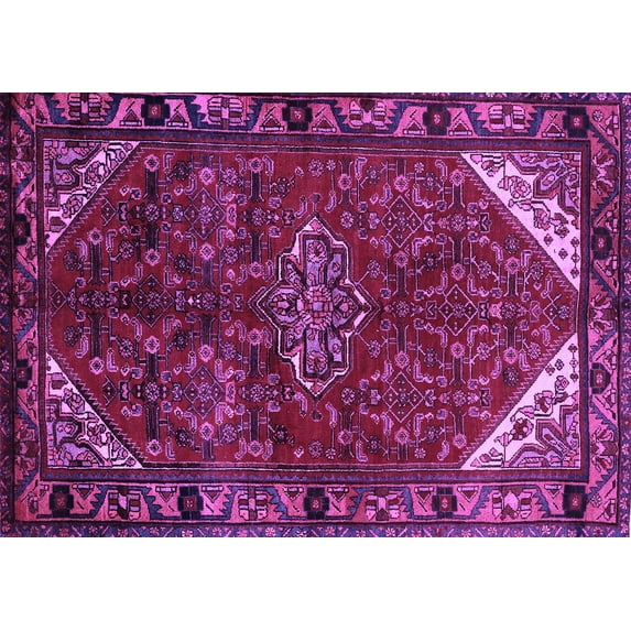Ahgly Company Indoor Rectangle Persian Purple Traditional Area Rugs, 2' x 3'
