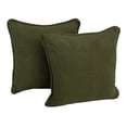 thumbnail image 1 of 18-inch Double-corded Solid Microsuede Square Throw Pillows with Inserts (Set of 2) - Hunter Green, 1 of 1
