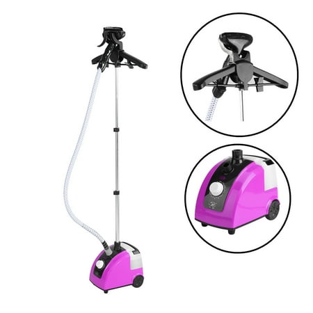 1700W Floor Standing Fabric Steamer with Insulated Hose and Clothes Hanger