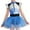 Blue, variant on Girls Astronaut Roleplay Dress Metallic Ballet Dress Stand Collar Skirt Outfit
