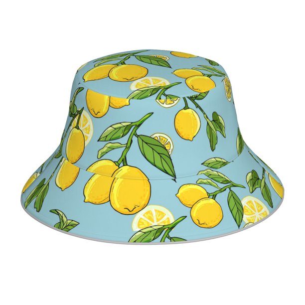 Fotbe Lemon Sombrero Tipo Pescador con Estampado – Sombrero de Sol de Algodón de Moda para Playa, Golf, Pesca