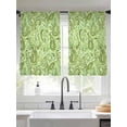 thumbnail image 2 of Vintage Green Sheer Curtains 45 Inch Length 2 Panels Set Window Treatments, Retro Botanical Abstract Art Rod Pocket Semi Curtains for Living Room/Bedroom/Kitchen Décor, 104"W x 45"L, 2 of 7