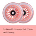 thumbnail image 3 of Wiggle Car Polyurethane Replacement Wheels Set (Front,2P Light Up), Swing Car Wheels Pack (Rear,2P Narrower) Upgrade For Ride-On Toys (Orange Pink), 3 of 5