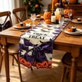 thumbnail image 2 of Hvmvliv 12x71 Inch Halloween Table Runner with Large Bow Decoration for Hallows Eve Holiday Kitchen Dining Table Party Decor Multicolor, 2 of 6