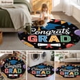 thumbnail image 6 of Round Rugs 5 Ft, Colorful Graduation Non Slip Area Rugs for Kitchen Bedroom Entryway, Funny Words Modern Art Washable Carpet Runner Rug Floor Mats for Bedroom Home Decor, 6 of 9