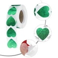 thumbnail image 3 of Uxcell 2 Rollos de Etiquetas Adhesivas en Forma de Corazón Brillantes de 1 Pulgada, Verde (C-73-25), 3 of 5