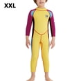 thumbnail image 2 of Traje de neopreno para niños Trajes de neopreno Resistencia a los arañazos para niños Protección UV Traje de baño de snorkel con cremallera trasera Traje de surf Manga amarilla púrpura XXL 2.5MM Noticed OD003690-10, 2 of 7