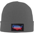 thumbnail image 2 of Fgsivsw USA Map American Flag Men/Women Beanie Winter Hat Warm Skull Knit Hats Soft Stretch Thick Trendy Knitted Cap Black, 2 of 8