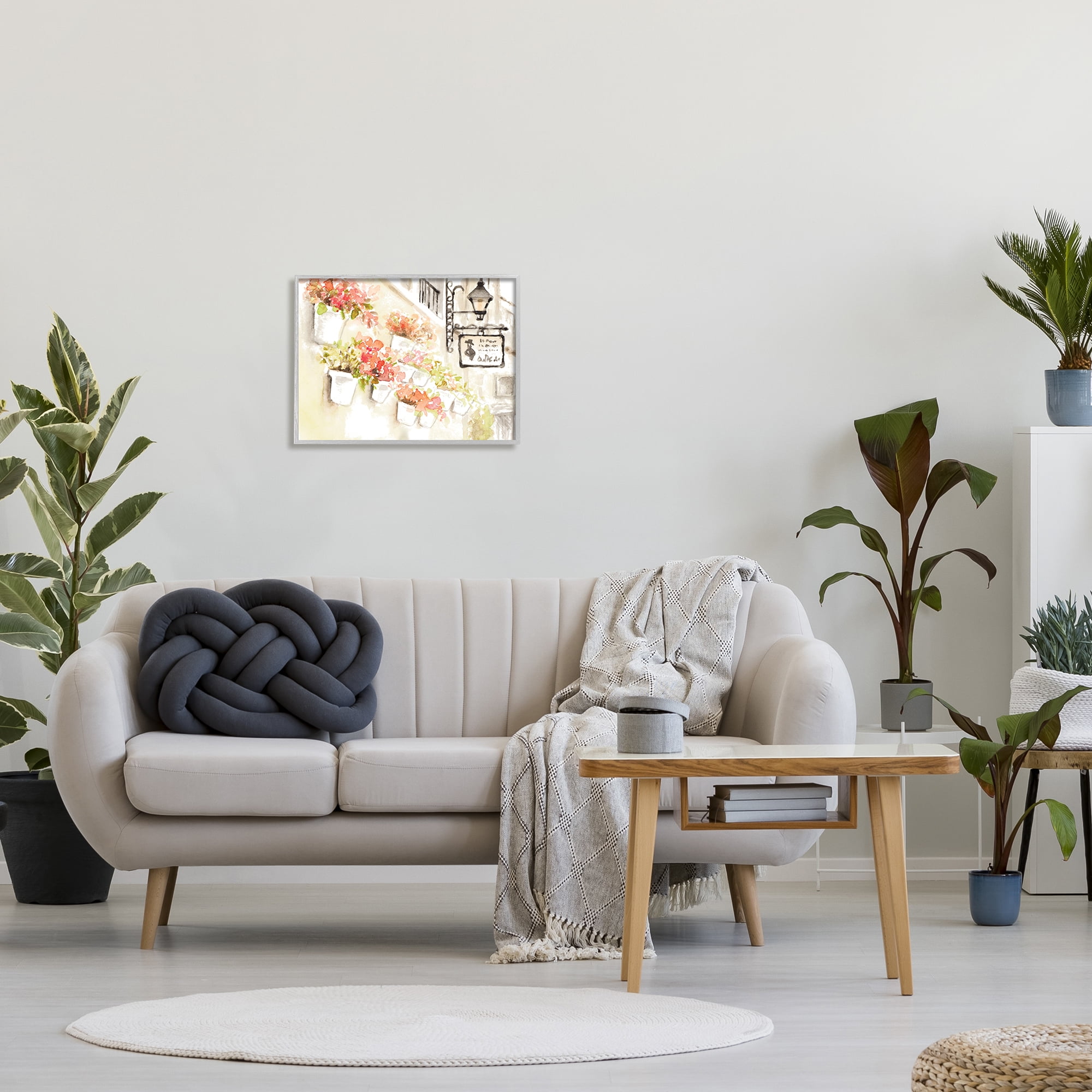 Stupell Industries Impressionistic Potted Flowers Soft Parisian City Street, 16 x 20, Designed by Lanie Loreth