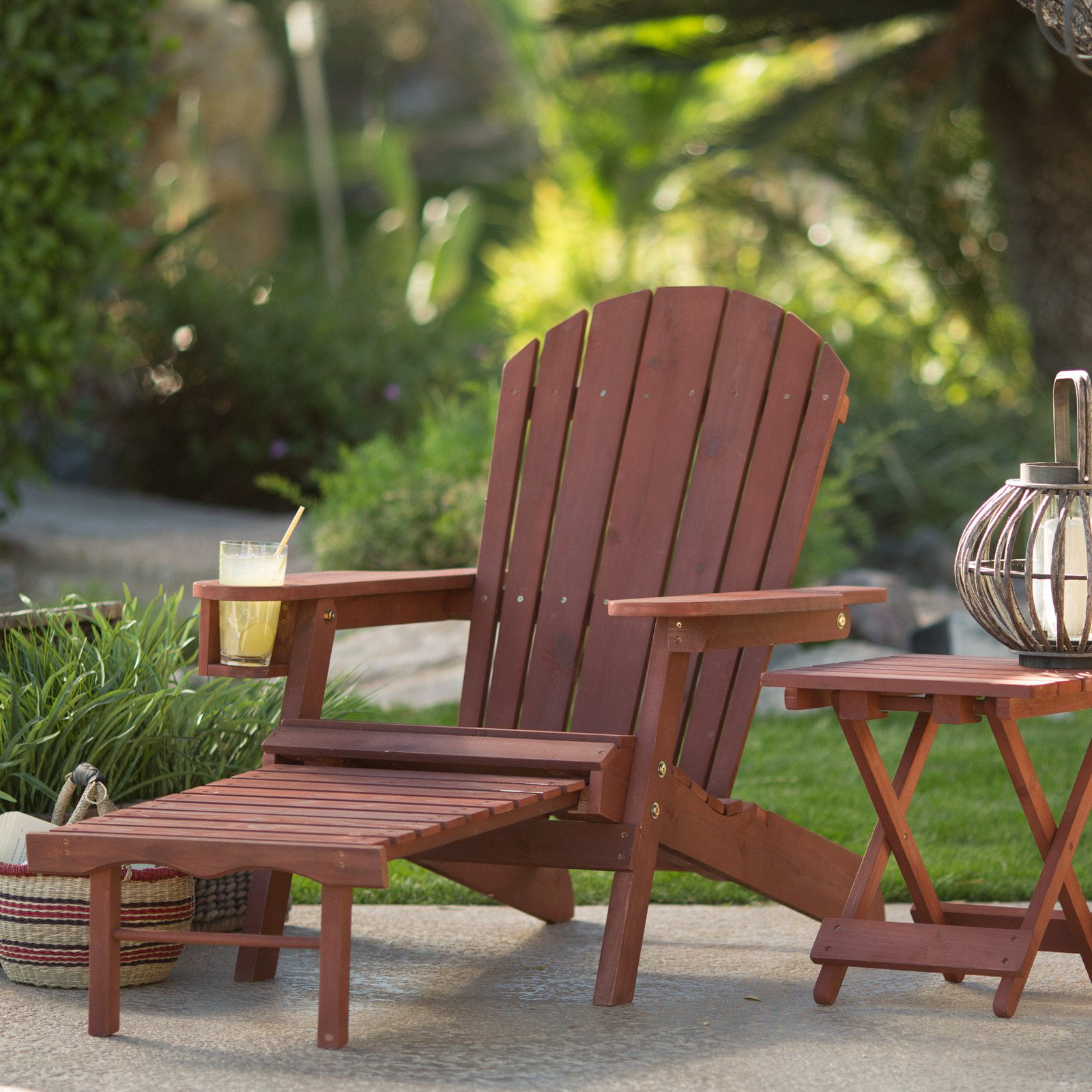 Coral Coast Big Daddy Adirondack Chair With Pull Out Ottoman And