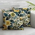 thumbnail image 3 of Leisuo Good, Zippered Pillowcases Throw Pillow Covers Floral Jacquard Print Blue Yellow for Home Sofa Bedding White, 3 of 5