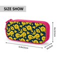 thumbnail image 4 of TEQUAN Large Capacity Pencil Case, Yellow Distorted Creepy Smiles Pattern Pencil Pouch 2 Compartments Pencil Bag (Pink), 4 of 7