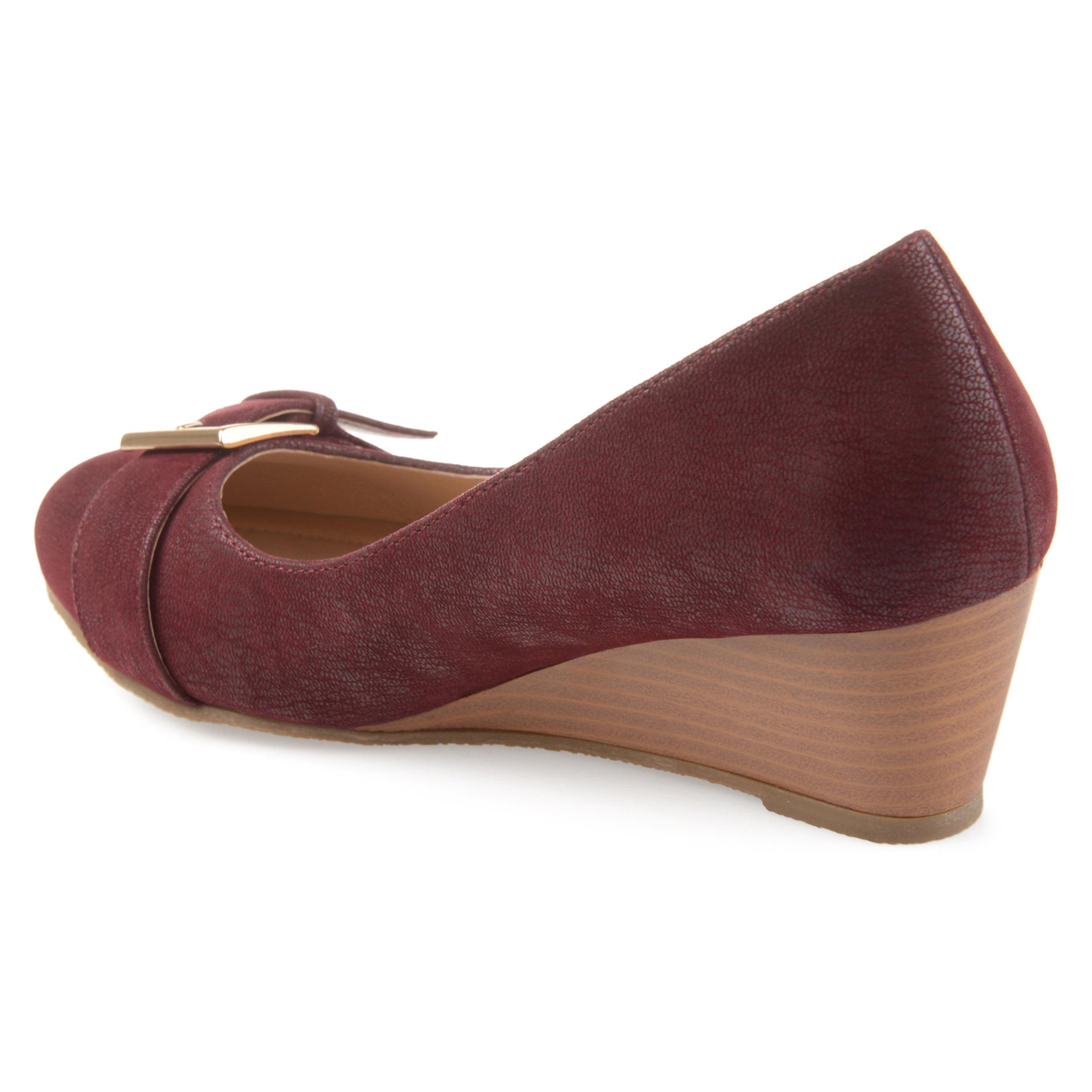 Journee Womens Graysn Comfort Insole Slip On Round Toe Wedge, Widths Available