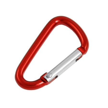 Removable Carabiner - 3.8cm Length D Shape Red Aluminum Alloy Spring Clip Hook Carabiner