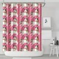 thumbnail image 2 of Mythical Unicorn Shower Curtain, Flying Unicorn & Floral Watercolor Artwork Waterproof Bathroom Drapes 84x72 Inch Includes Hooks, 2 of 5