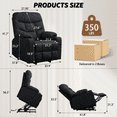 thumbnail image 3 of Korser Power Lift Recliner Chair for Elderly with Massage for Living Room,Black, 3 of 7