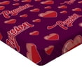 thumbnail image 2 of Ambesonne Romantic Emoji Fitted Sheet, Valentines Heart, Full Size, Dark Magenta and Dark Pink, 2 of 3