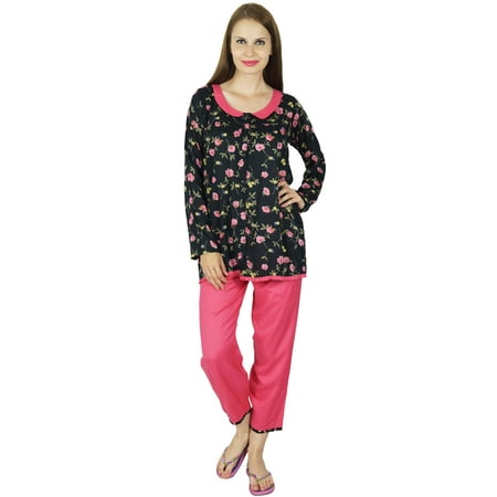 

Bimba Women Chic Style Rayon Night Wear Pajama Set Full Sleeve Shirt with Pyjamas