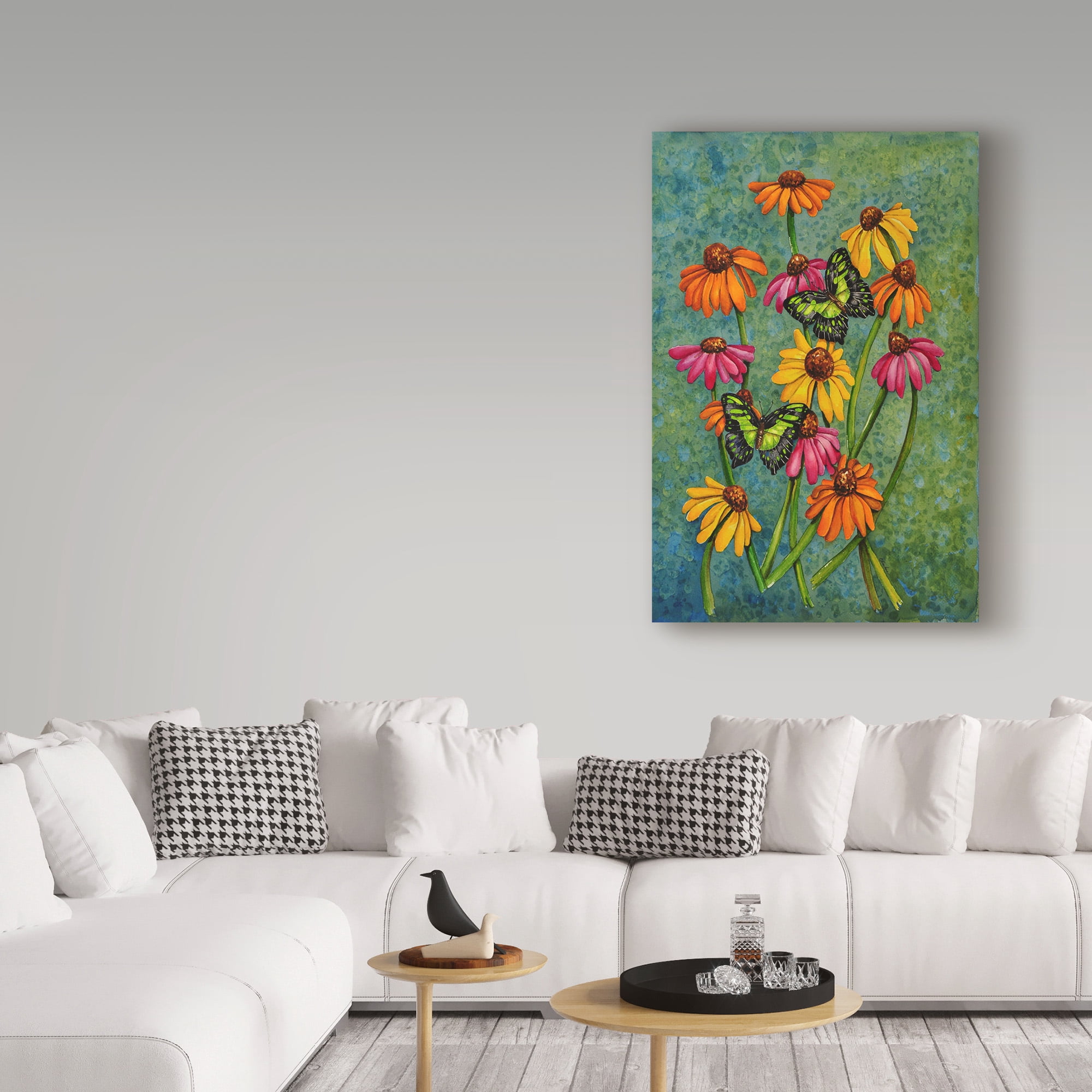 Trademark Fine Art 'Monarchs and Sunflowers' Canvas Art by Charlsie Kelly