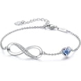thumbnail image 1 of Pulsera JAMW Sencillez Corazón Plata de Ley 925 Infinito, 1 of 4