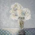 thumbnail image 2 of Charest, Doris 20x20 White Modern Wood Framed Museum Art Print Titled - Flowers and Checked Tablecloth, 2 of 4