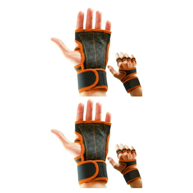 maskred 2pack/lot Stay Comfortable And Secure With Durable Weight Lifting Gloves Orange M 2Set