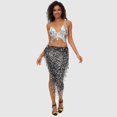 thumbnail image 2 of EDFBUYKRS Female Skirts Womens Skirt Sets 1 Piece Outfits Fall Women's Sequin Triangle Scarf Waist Chain Stage Performance Waist Wrap Fringe Sash Belly Dance Skirt, 2 of 3