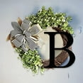 thumbnail image 3 of Wooden Alphabet Letter Decorative Wreath 38cm with Bow Door Hanging Wall Decor for Home Wedding Garden Welcome Sign, 3 of 3