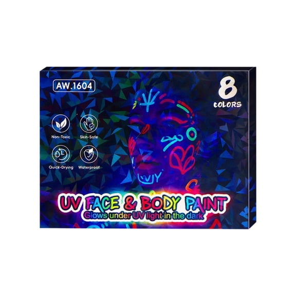 8 Colors Neon Face Paint Markers,Glow In The Dark Face Paint,UV Black Light Sticks Makeup Face Painting Kits,Washable Luminous Body Painting Pens For Temporary Makeup,Washable Neon Pens for Skin