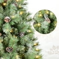 thumbnail image 6 of Makeatree 7.5 ft Snow-Tips Pre-Lit Christmas Tree with Pine Cones Premium Artificial XMAS Tree with 450 Warm White Lights for Home Metal Base, 6 of 9