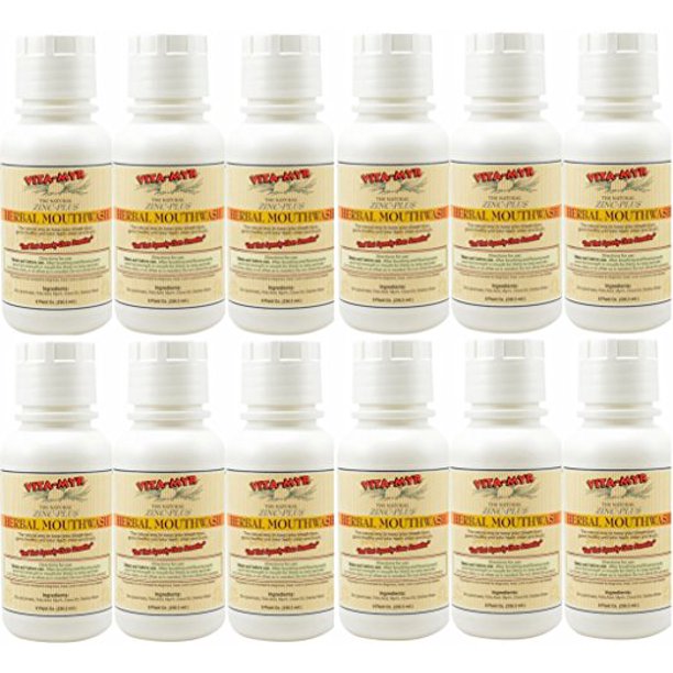 12 Pk Natural Mouthwash 8 Oz Effective, Herbal, Gluten Free, Vegan