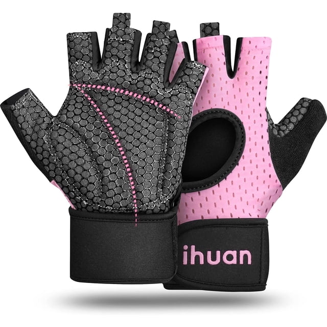 Guantes de levantamiento de pesas transpirables sin dedos para gimnasio