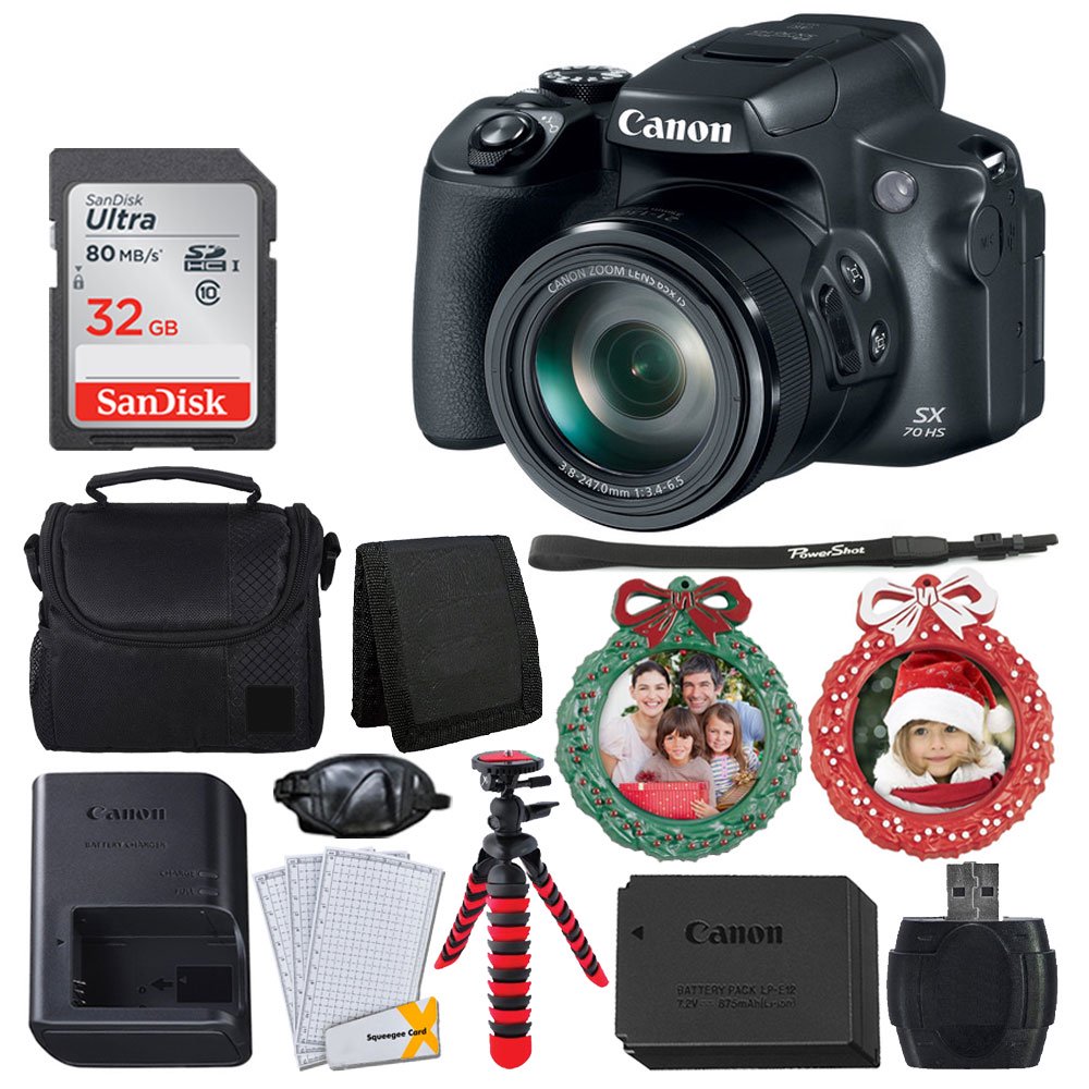 Canon PowerShot SX70 HS Digital Camera + 32GB SDHC Memory Card + Camera